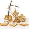 Selection of decorated gingerbread including gingerbread men, star and Christmas tree